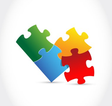 renk bulmaca parçaları illüstrasyon tasarımı