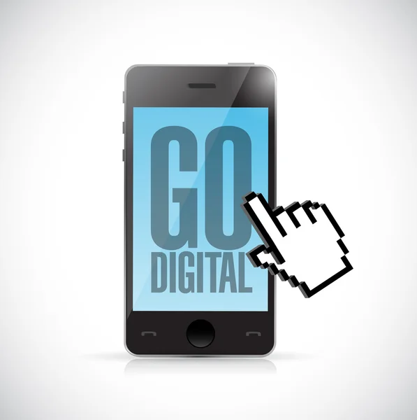 Go digital phone and cursor illustration — Stock Photo, Image
