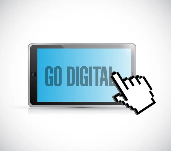 Go digital tablet and cursor illustration — Stockfoto