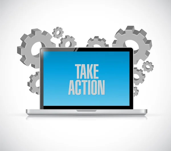 Take action computer message illustration — Stockfoto