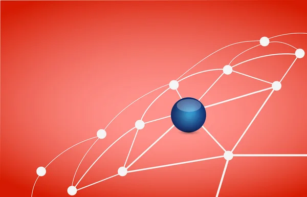 Ligação de rede de conexões. Desenho ilustrativo — Fotografia de Stock