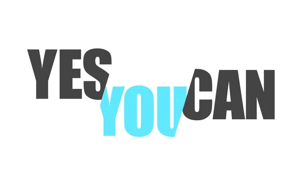 Yes you can positive message illustration design — Φωτογραφία Αρχείου