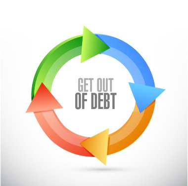 get out of debt cycle sign concept clipart