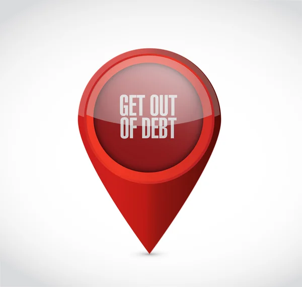 Get out of debt pointer sign concept — Stockfoto