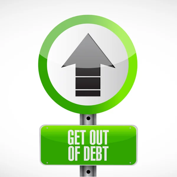 Get out of debt road sign concept — Stock Photo, Image