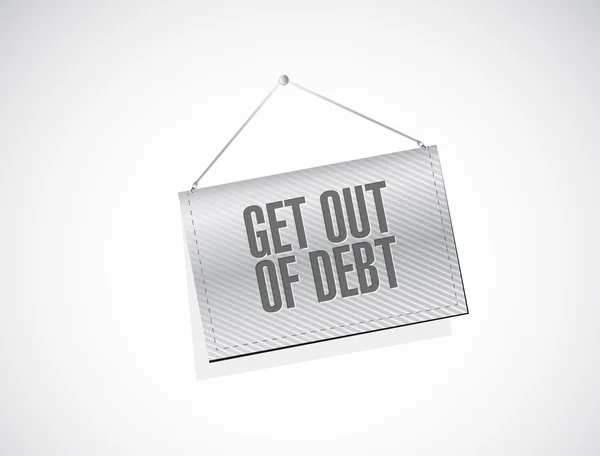 Get out of debt hanging sign concept — Stockfoto