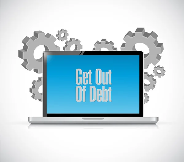 Get out of debt computer sign concept — Stock Photo, Image