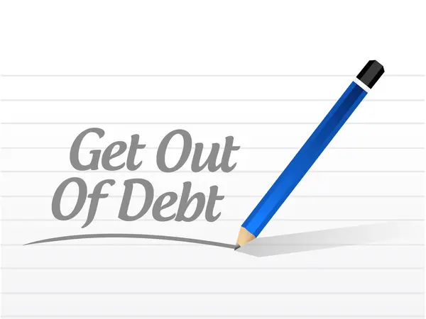 Get out of debt message sign concept illustration — Stock fotografie