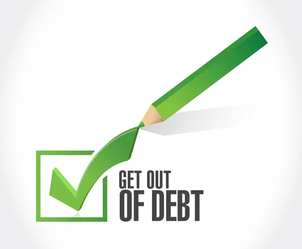 Get out of debt check mark sign concept — Stock Photo, Image