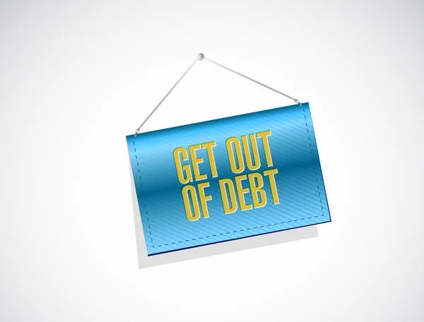 Kifelé adósság lóg a jel fogalma — Stock Fotó