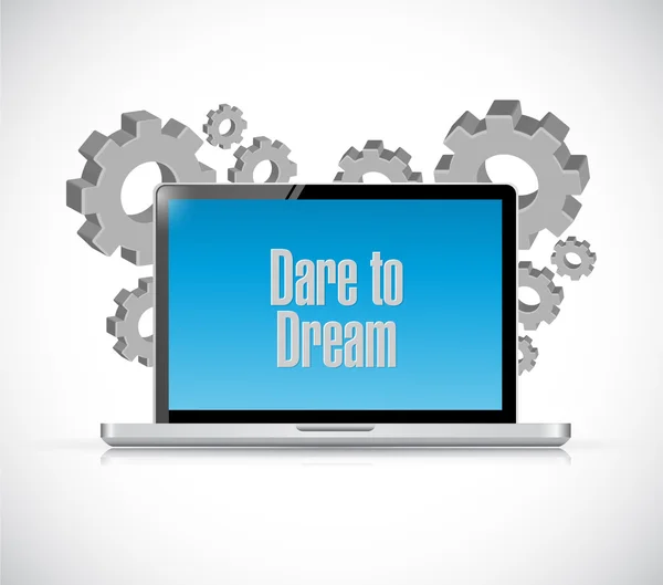 Dare to dream computer sign concept — Φωτογραφία Αρχείου