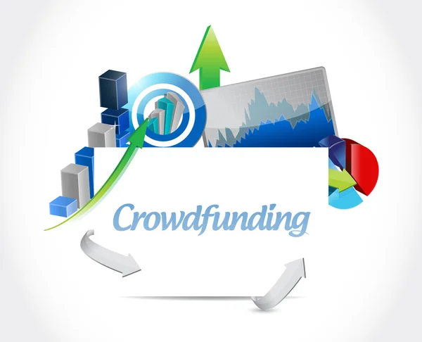 Crowdfunding conceito de sinal gráfico de negócios — Fotografia de Stock