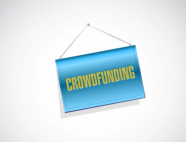 Concepto de signo de la bandera de crowdfunding — Foto de Stock
