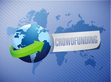 crowdfunding dünya harita işareti kavramı