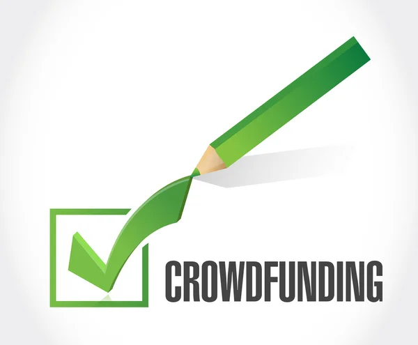 Crowdfunding check mark sign concept — Stock Photo, Image