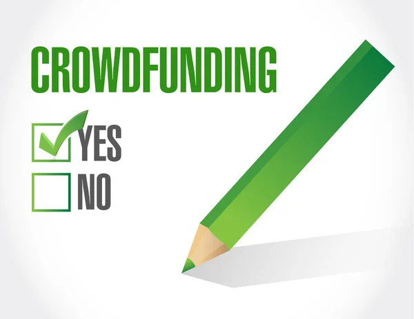 Crowdfunding godkännande tecken koncept — Stockfoto