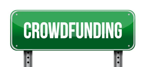 Concetto del segno di via di crowdfunding — Foto Stock