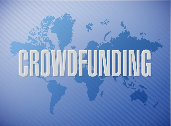 Crowdfunding mundo mapa signo concepto —  Fotos de Stock
