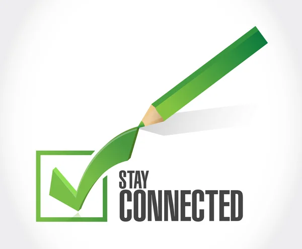 Stay connected check mark sign — Stock Photo, Image