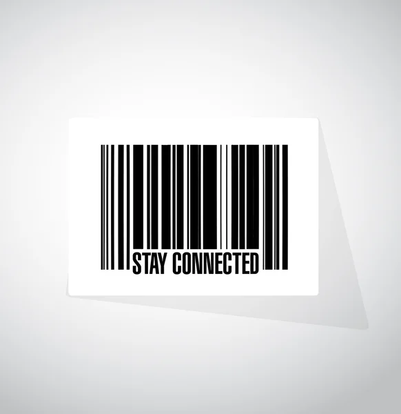Ficar conectado código de barras sinal ilustração — Fotografia de Stock