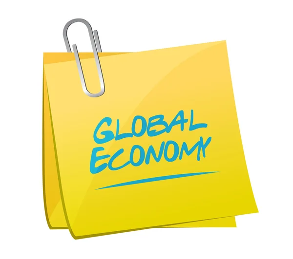Global økonomi memo post tegn koncept - Stock-foto