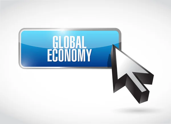 Globala ekonomin knappen Logga koncept — Stockfoto