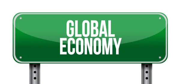 Globala ekonomin vägskylt koncept — Stockfoto