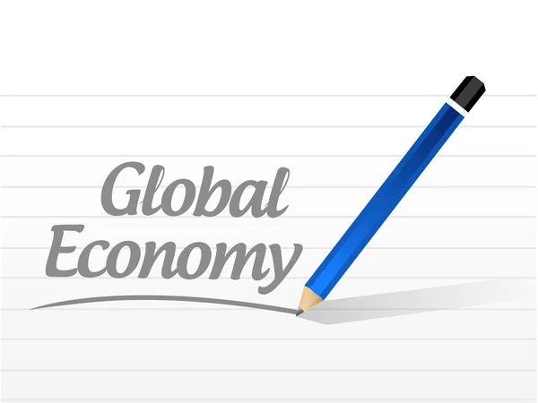 Globální ekonomika zprávu podepsat koncept ilustrace — Stock fotografie