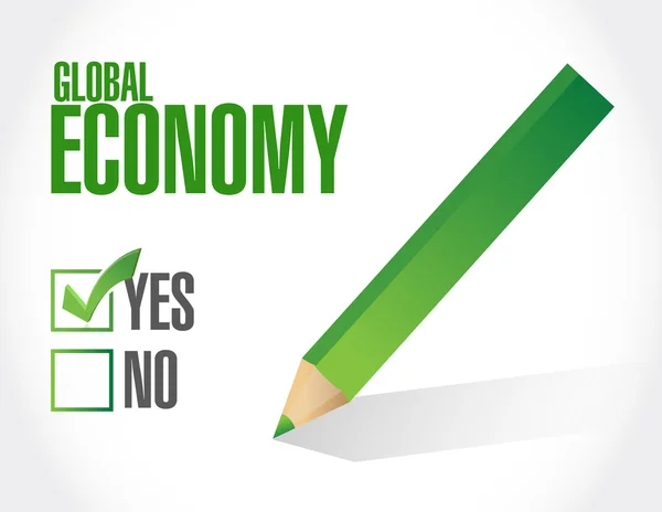 Global economy approval sign concept — Stock Photo, Image