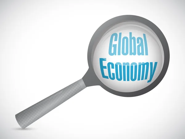 Économie mondiale magnifier signe concept illustration — Photo