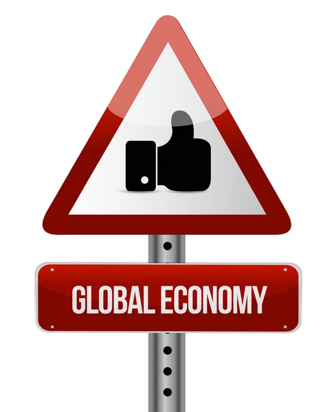 Economia globale road sign concept — Foto Stock