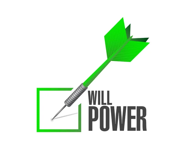 Will power check dart sign concept — Stock Photo, Image