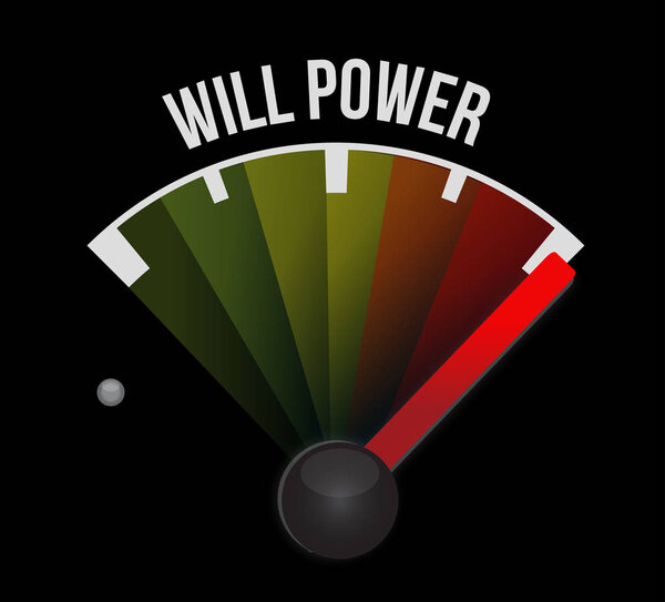 Volonté compteur de puissance signe concept — Photo