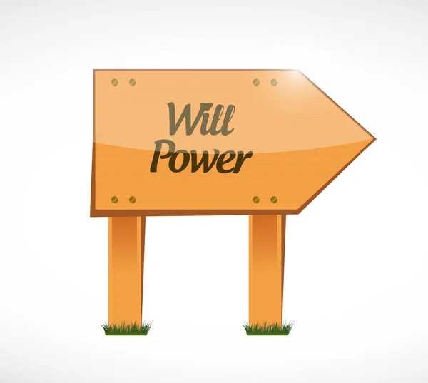 Will power wood sign concept — Stock Photo, Image