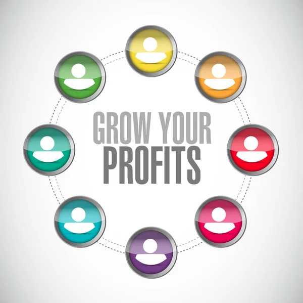 Grow your profits network sign concept — Stock Photo, Image