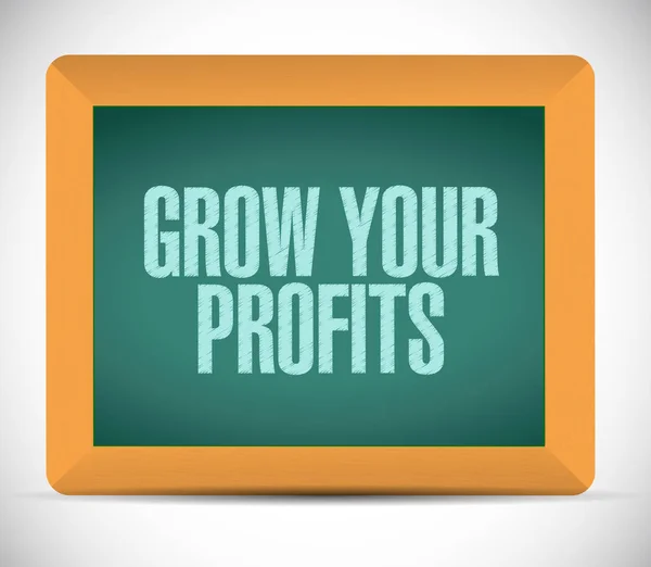 Grow your profits chalkboard sign concept — Stock Photo, Image