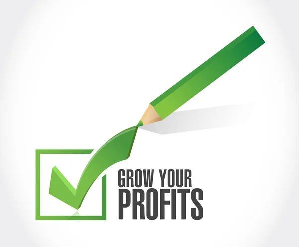 Grow your profits check mark sign concept — Stock Photo, Image
