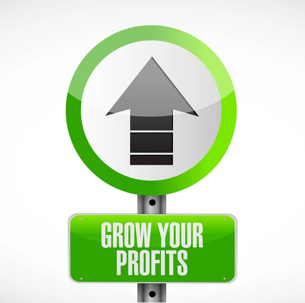 Grow your profits road sign concept — Stock Photo, Image