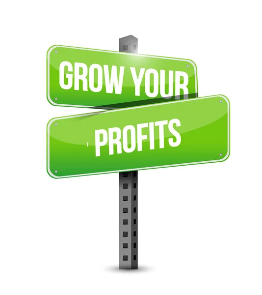 Grow your profits street sign concept — Stock Photo, Image