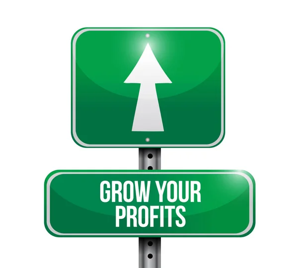 Grow your profits road sign concept — Stock Photo, Image