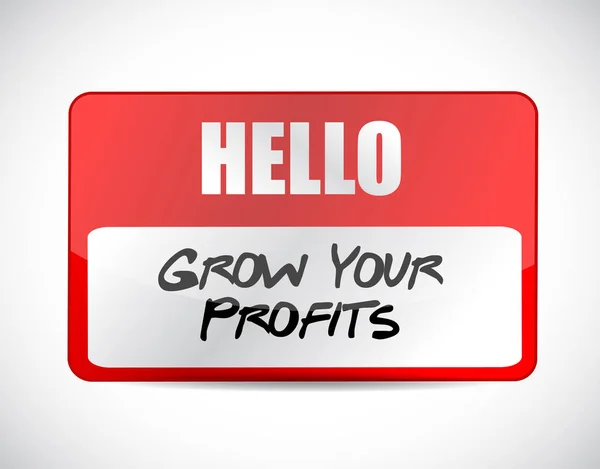 Grow your profits name tag sign concept — Stock Photo, Image