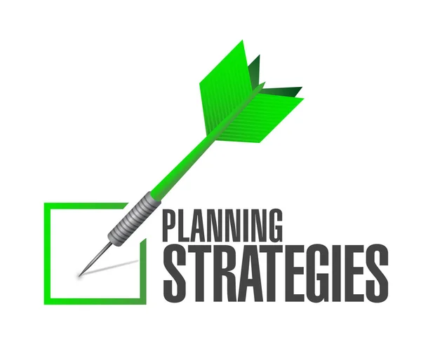 Planning strategies check dart sign concept — Stock Photo, Image