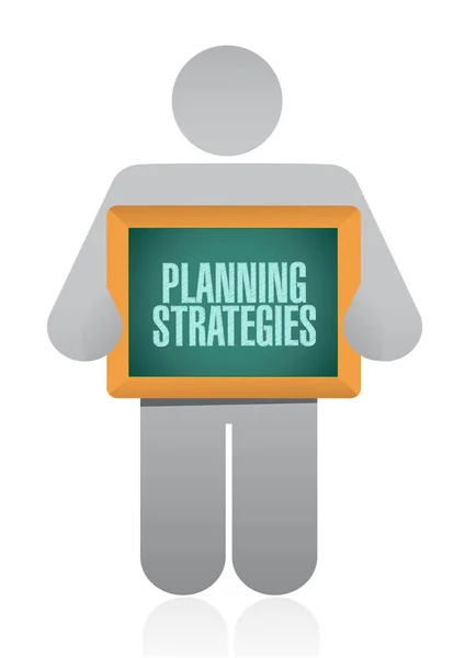 Planning strategies blackboard sign concept — Stock Photo, Image