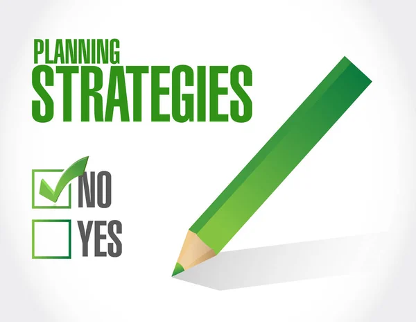 Hiçbir planlama stratejileri onay işareti kavramı — Stok fotoğraf