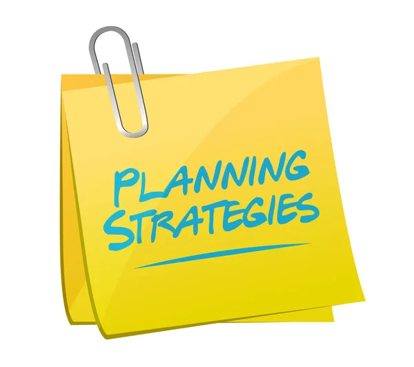 Planning strategies memo post sign concept — Stock Photo, Image