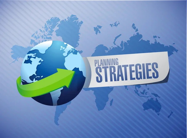 Planungsstrategien globales Netzwerk-Zeichen-Konzept — Stockfoto