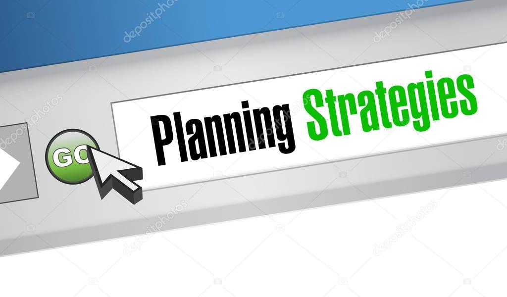 planning strategies website sign concept