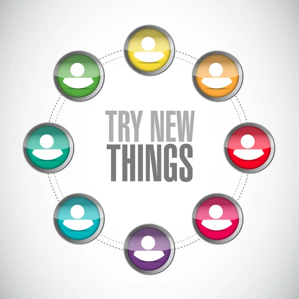 Try new things people network sign concept — Stock Photo, Image