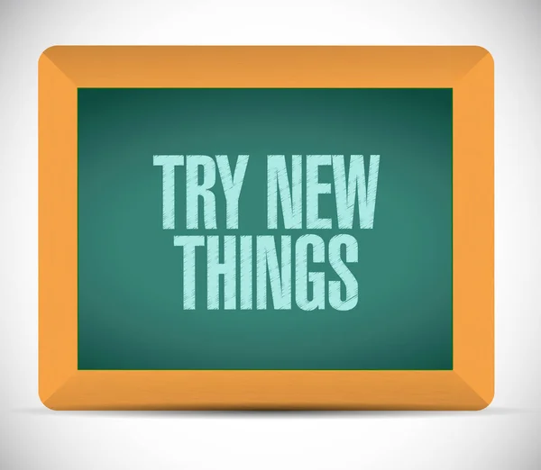 Try new things chalkboard sign concept — Stock Photo, Image