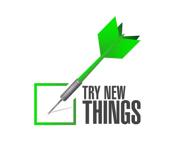 Try new things check dart sign concept — Stock Photo, Image